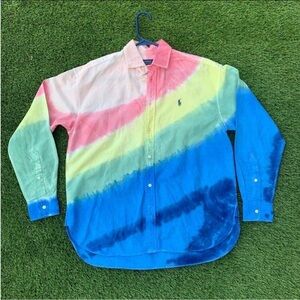 Ralph Lauren Polo Multi Color Tie Dye Button Down
